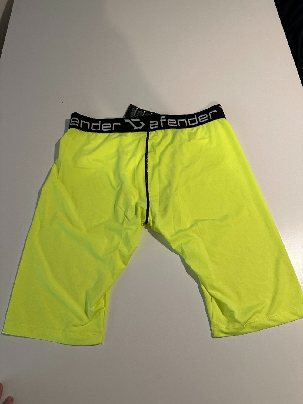 Defender Men's long underwear with tag, bright yellow with black band, Size XL